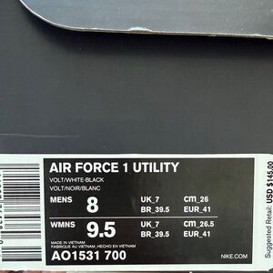 Nike Air Force 1 Utility in Volt and White